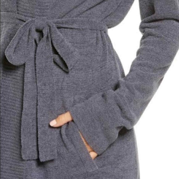 💕BAREFOOT DREAMS💕 CozyChic Drape Rib Cardigan Ultra Lite Pacific Blue L NWT - Picture 7 of 16